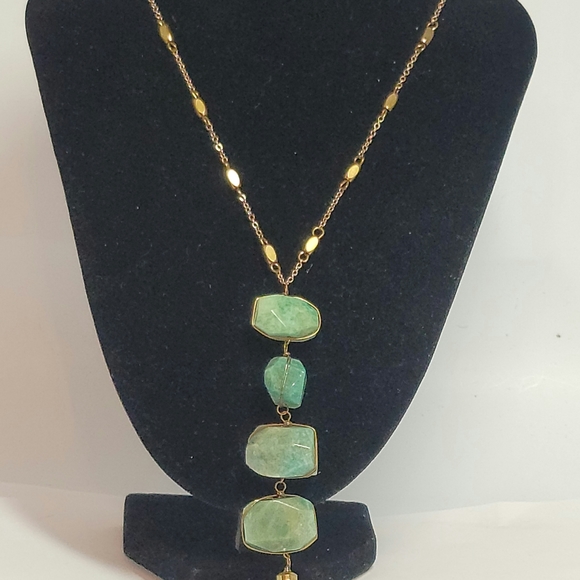 23" Natural Stone Look Necklace w/Beaded Chain and Tassel Detail - Picture 8 of 14